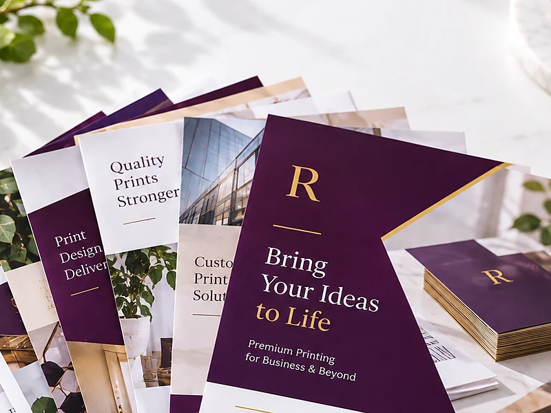 Printed flyers fanned out